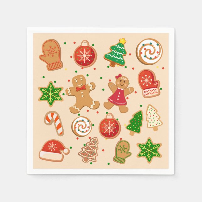 Servilleta De Papel Galletas de Navidad (Anverso)