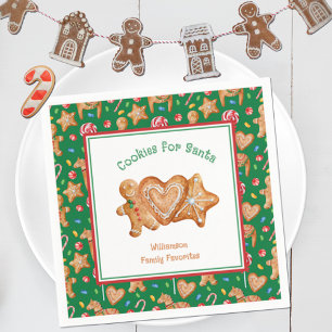 Servilleta De Papel Galletas de Navidad para Santa Servilletas Verdes