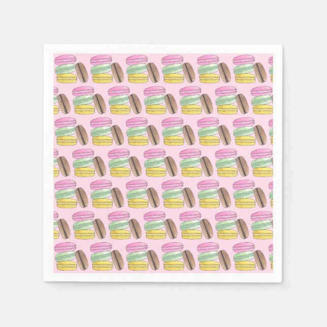 Servilleta De Papel Galletas de Pasta Francesa Macarón Macarons Pastel (Anverso)