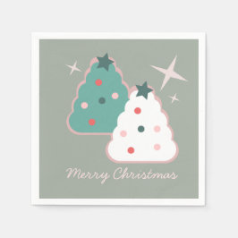 Servilleta De Papel Galletas Dulces Retro Groovy Navidad