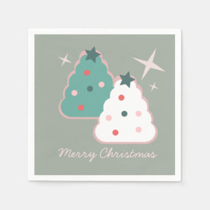 Servilleta De Papel Galletas Dulces Retro Groovy Navidad 