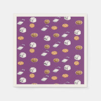 Galletas y leche en morado