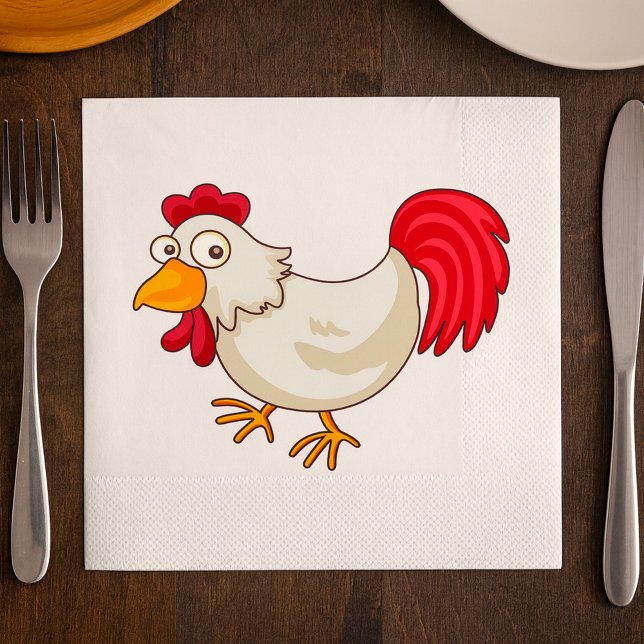 Servilleta De Papel Gallo de Dibujos Animados Gallina Blanca (Subido por el creador)