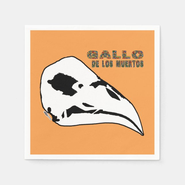 Servilleta De Papel Gallo De Los Muertos (Anverso)