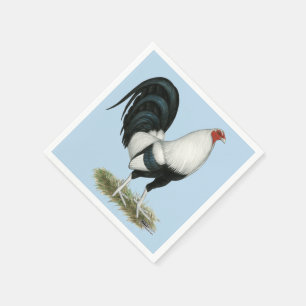 Servilleta De Papel Gallo de pelea de plata de Duckwing