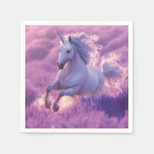 Servilleta De Papel Gallopaje de unicornio blanco majestuoso a través 