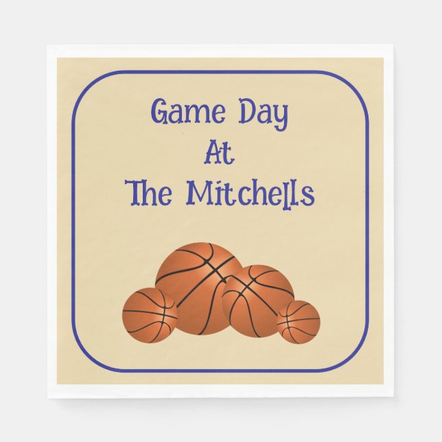 Servilleta De Papel Game Day Basketball Watch Party  (Anverso)