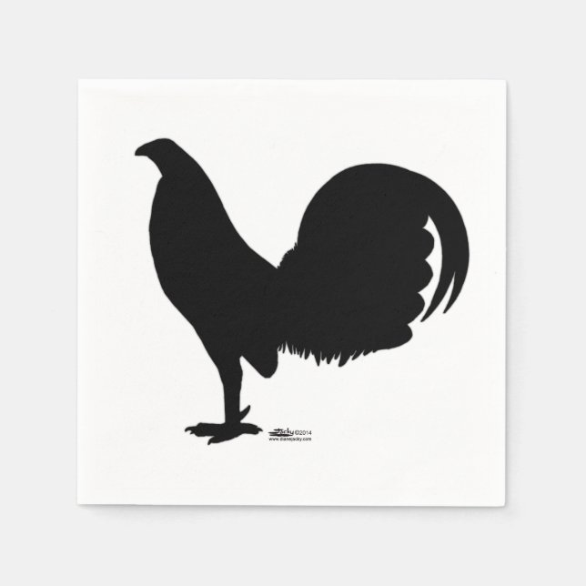 Servilleta De Papel Gamecock Rooster Silhouette (Anverso)