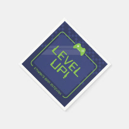 Servilleta De Papel GAMER BAR MITZVAH fresca moderna marina neón verde