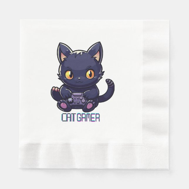 Servilleta De Papel Gamer gato (Anverso)
