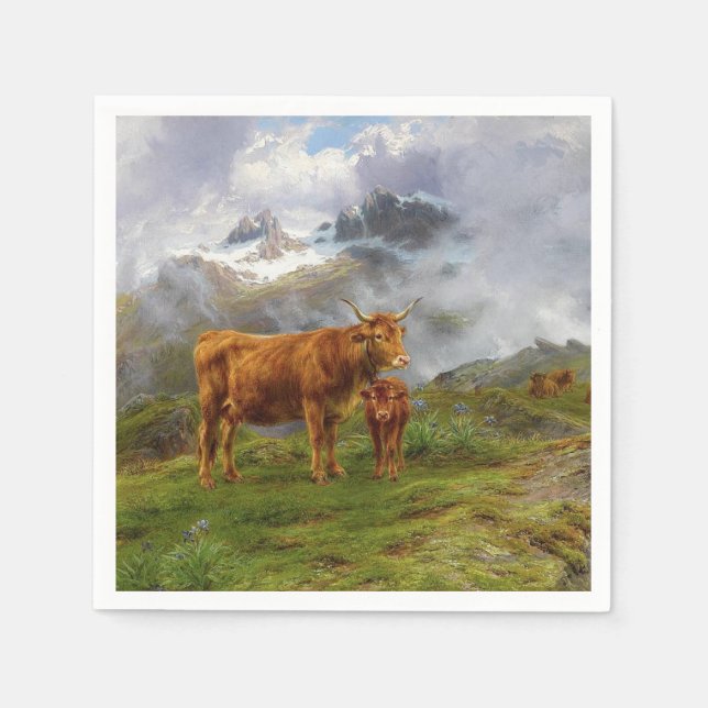 Servilleta De Papel Ganado Highland (por Rosa Bonheur) (Anverso)