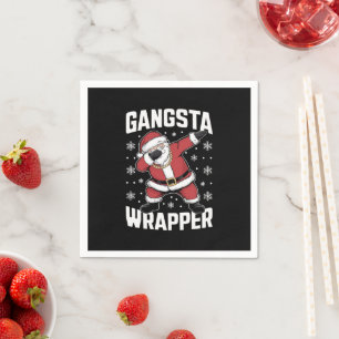 Servilleta De Papel Gangsta Wrapper Funny Dabbing Santa Navidades