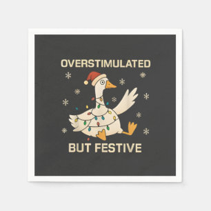 Servilleta De Papel Ganso de Navidad Sobrestimulado Pero Festivo