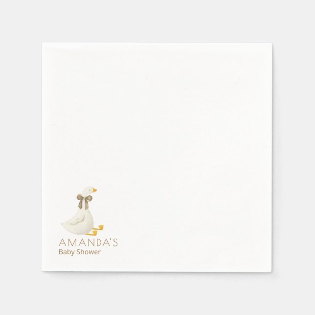 Servilleta De Papel Ganso Pequeño Beige Sin Género (Anverso)