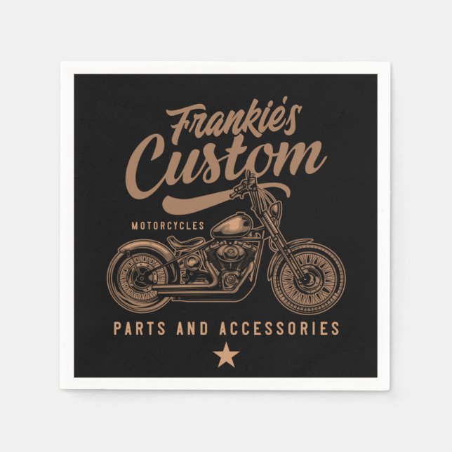 Servilleta De Papel Garaje de motocicleta Bobber Personalizado de moto (Anverso)