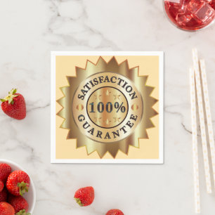 Servilleta De Papel Garantía de Satisfacción Cóctel Blanco Casamiento
