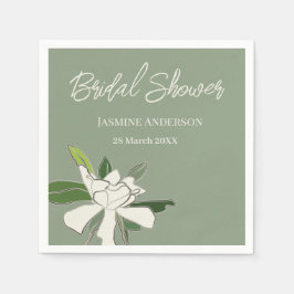 Servilleta De Papel Gardenia floral blanca simple Jardín ducha de novi