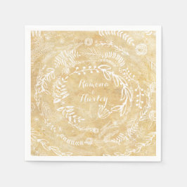 Servilleta De Papel Garland floral Rustic Chalkboard