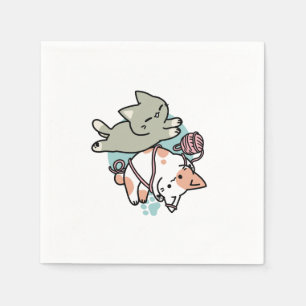 Servilleta De Papel Garras y Juego – Ilustración de Gato Adorable
