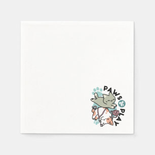 Servilleta De Papel Garras y Juego – Ilustración de Gato Adorable
