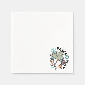 Servilleta De Papel Garras y Juego – Ilustración de Gato Adorable