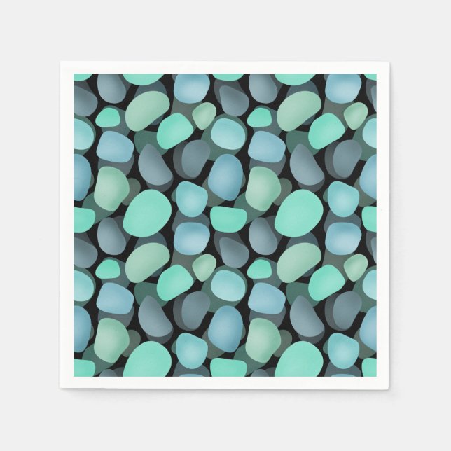 Servilleta De Papel Gasas de mar azules y verdes (Anverso)