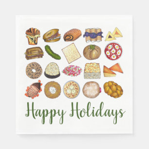 Servilleta De Papel Gastronomía judía Felices Fiestas Cena