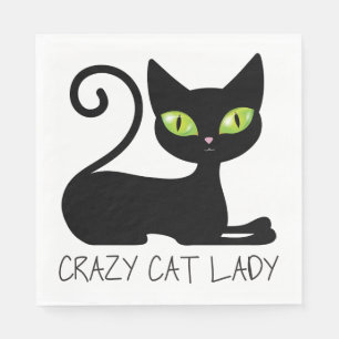 Servilleta De Papel Gatito Adorable Gatito Halloween Gato Negro