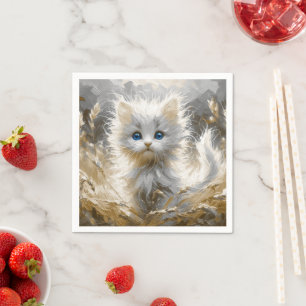 Servilleta De Papel Gatito blanco preciado