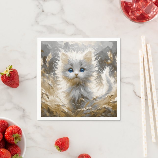 Servilleta De Papel Gatito blanco preciado (In situ)