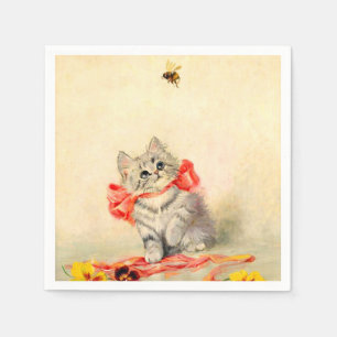 Servilleta De Papel Gatito con cinta roja