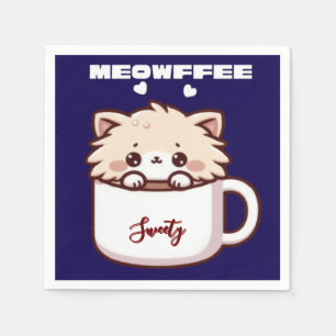 Servilleta De Papel Gatito de café Meowffee personalizado