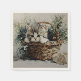 Servilleta De Papel Gatito de Navidad