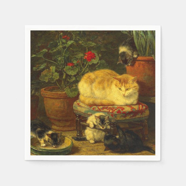 Servilleta De Papel Gatitos en juego (Anverso)