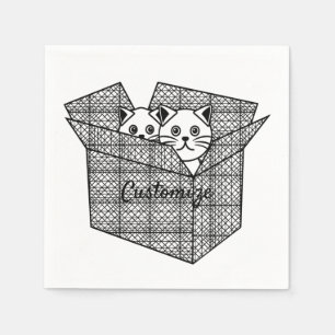 Servilleta De Papel Gatitos en una caja trueno