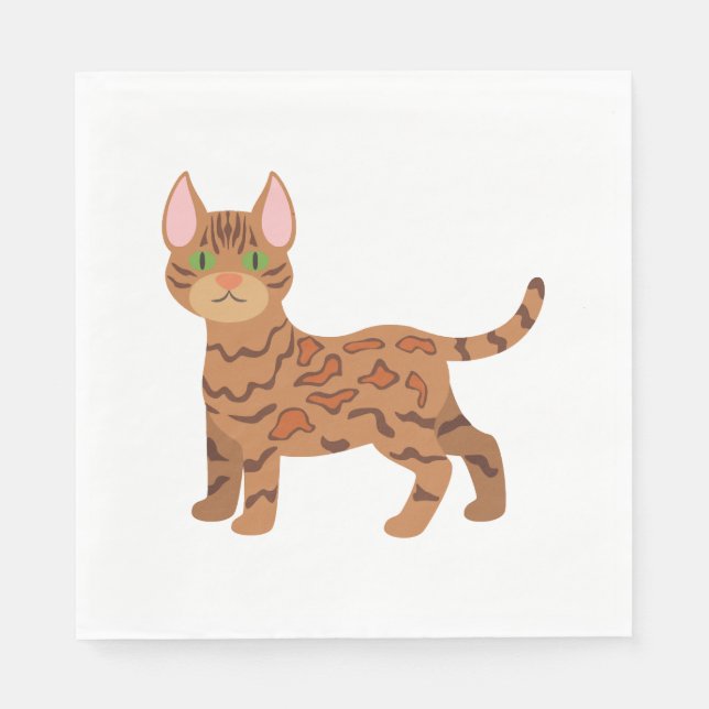 Servilleta De Papel gato bengalí (Anverso)
