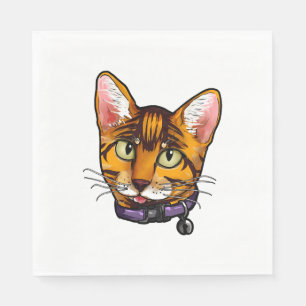 Servilleta De Papel Gato bengalí gatos Kitty Personalizado Face Love l