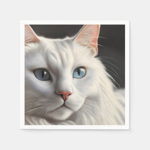Servilleta De Papel Gato blanco