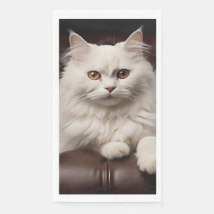 Servilleta De Papel Gato blanco majestuoso