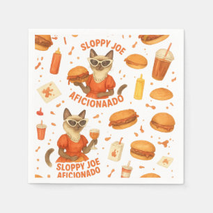 Servilleta De Papel Gato con hamburguesa