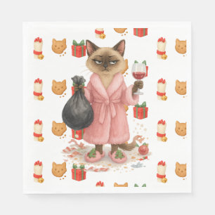 Servilleta De Papel Gato con tema de Navidad para amantes de gatos sia