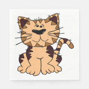 Servilleta De Papel GATO CUTE BEIGE AND BROWN big head
