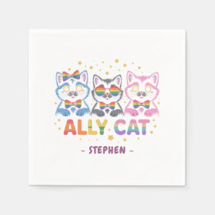 Servilleta De Papel Gato de Ally - Orgullo Gay Colorido
