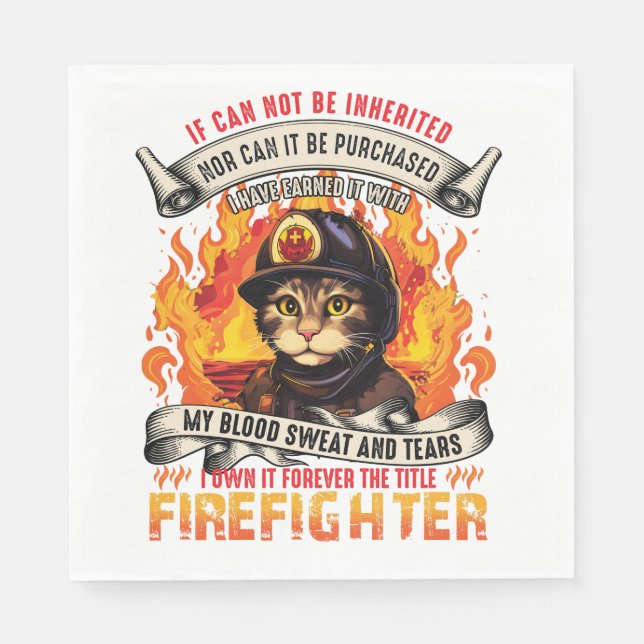 Servilleta De Papel Gato de bomberos (Anverso)