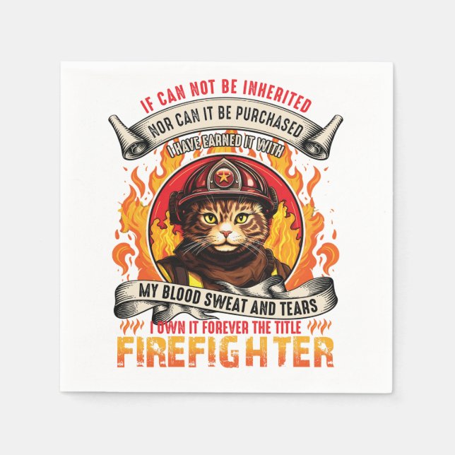 Servilleta De Papel Gato de bomberos (Anverso)