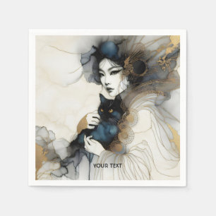 Servilleta De Papel Gato de Chica japonés con fantasía