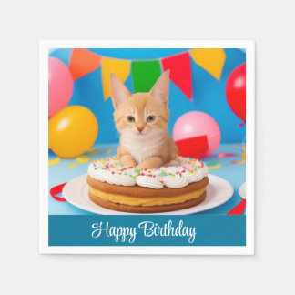 Servilleta De Papel Gato de cumpleaños