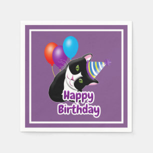 Servilleta De Papel Gato de cumpleaños feliz