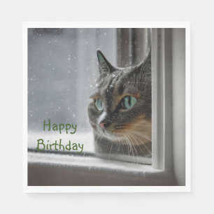 Servilleta De Papel Gato de cumpleaños gatito