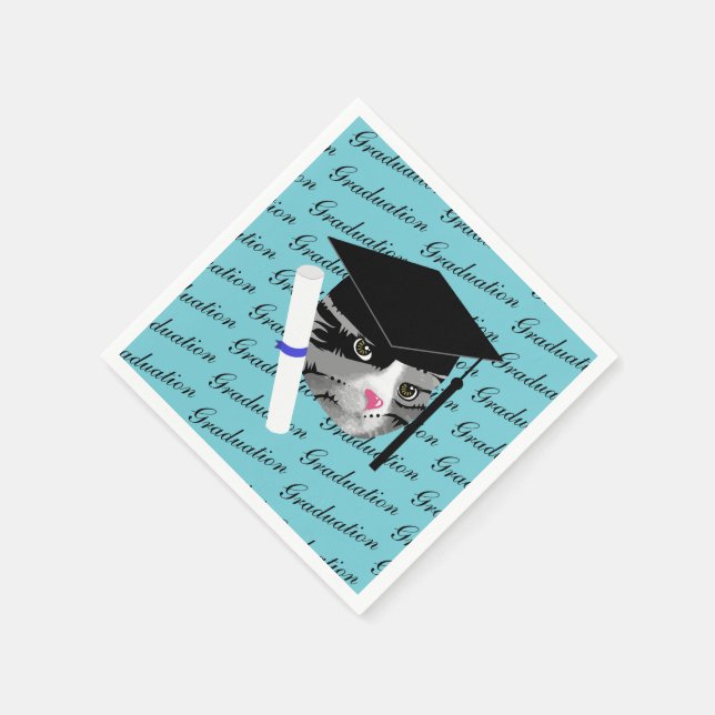 Servilleta De Papel Gato de graduación (Borde)